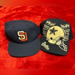 Vintage San Diego Chargers Baseball Cap and Dallas cowboys Football cap
